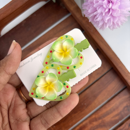 Heart Flower Alligator Clip