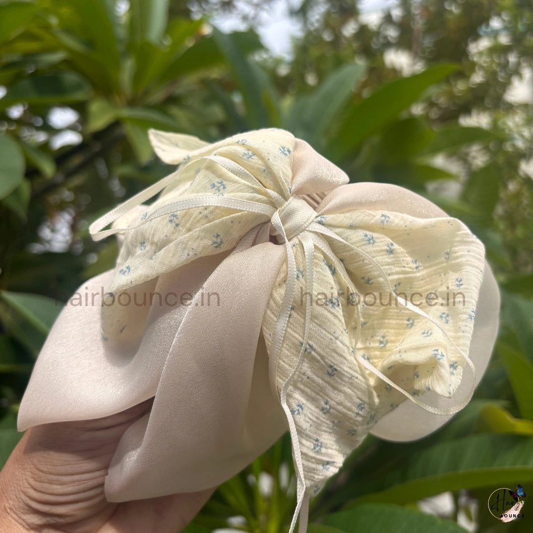 Elegant Satin Bow Hair Claw Clip – Medium