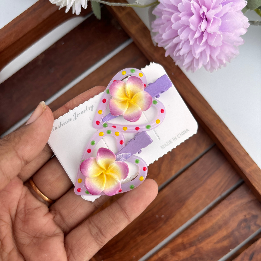 Heart Flower Alligator Clip
