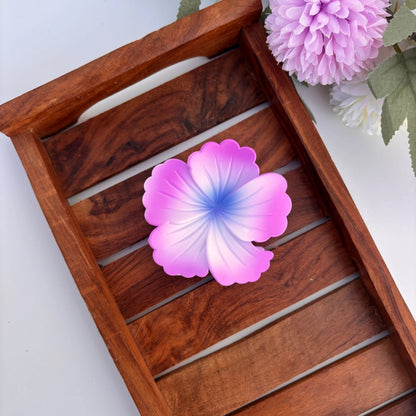 Smooth Matte Finish Hibiscus Hair Claw - Large
