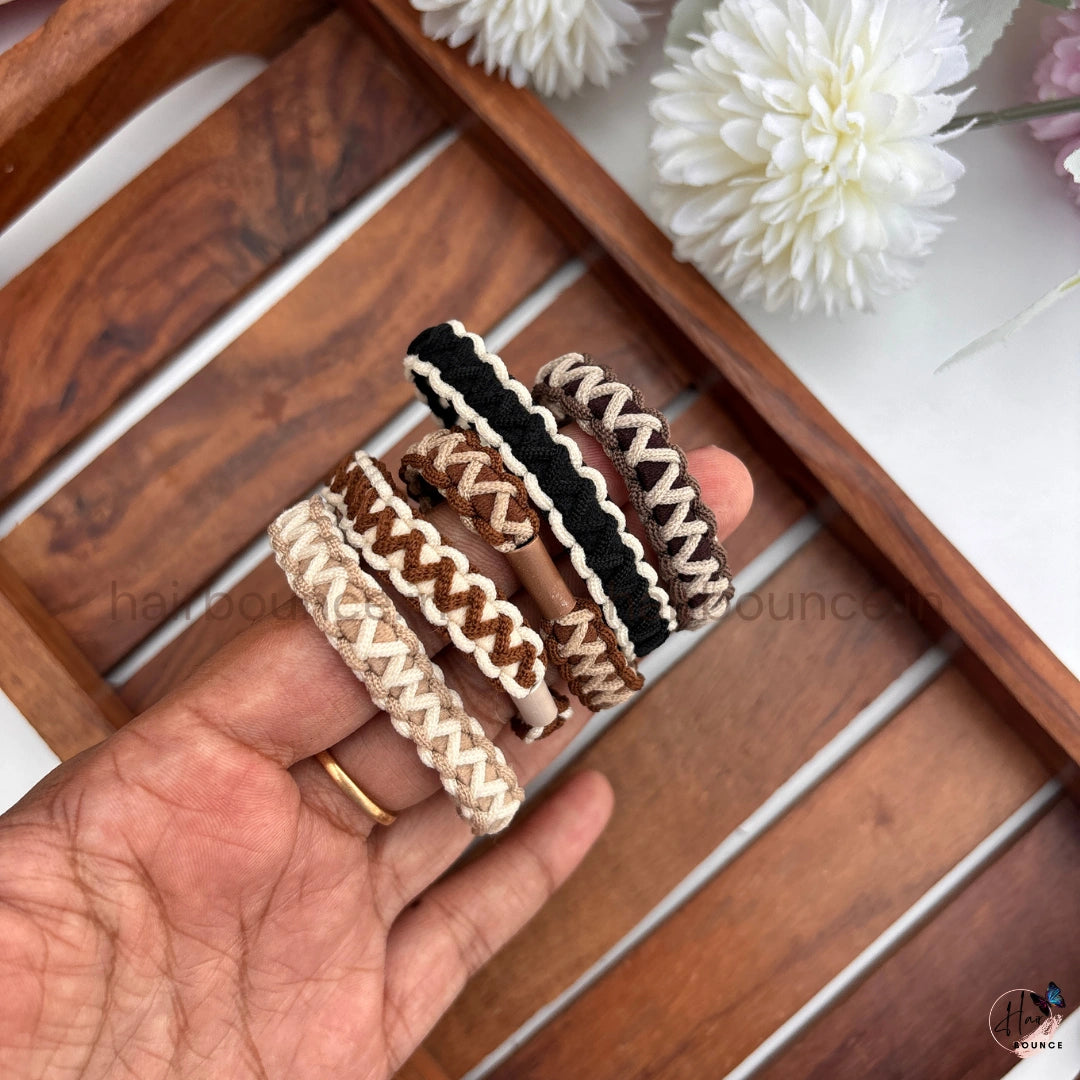Zigzag Braided Hair Ties for Women & Girls