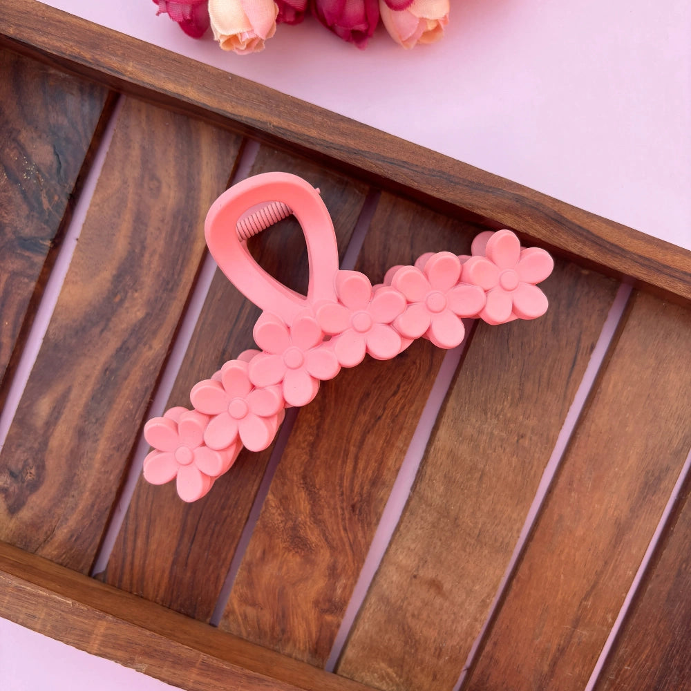 Colourful Flower Hair Claw - Large