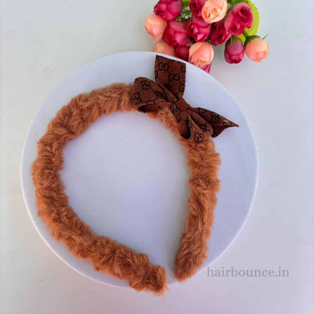 Fur Bow Cloth Headband