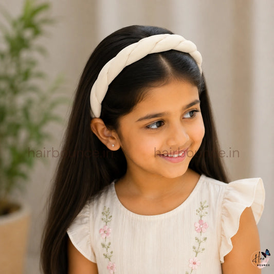 Elegant Braided Fabric Headband – Soft Padded Hair Band for Women & Girls