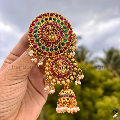 Lakshmi Kemp Jada Billa with Jhumka & Pearl Hangings