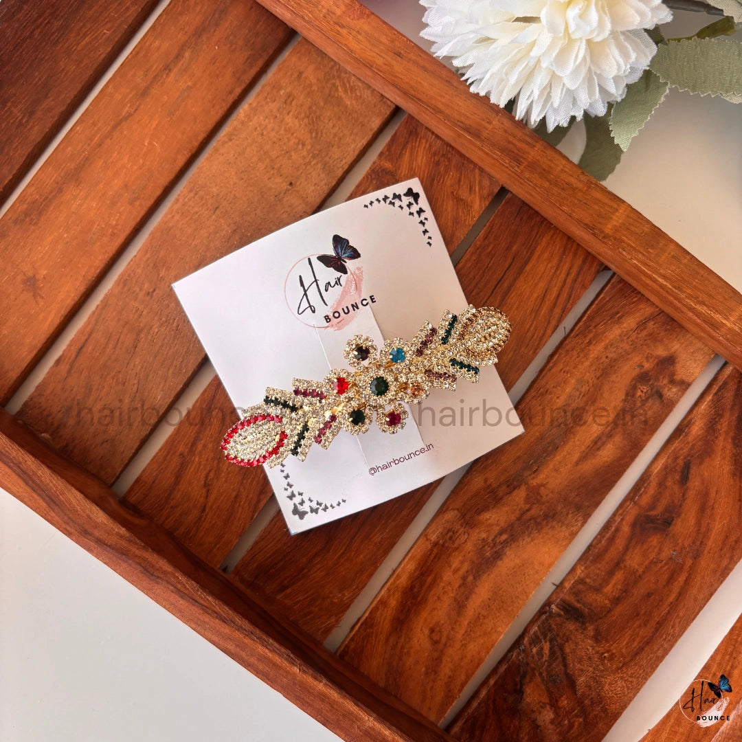 Royal Radiance Crystal Bow Barrette