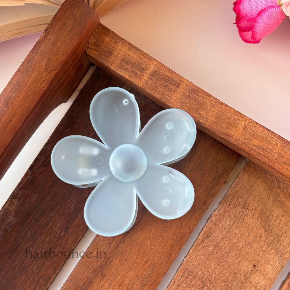 Glassy Flower Hair Claw - Medium