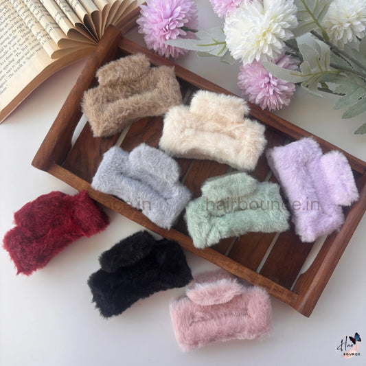 Colourful Rectangle Fur Claw - Large