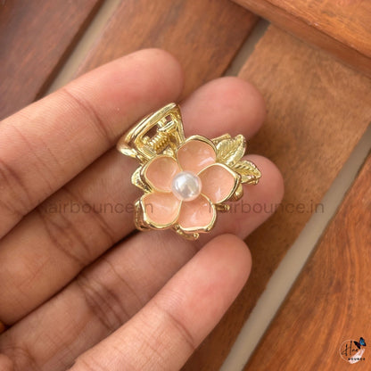 Pearl Bloom Premium Metal Hair Claw - Small
