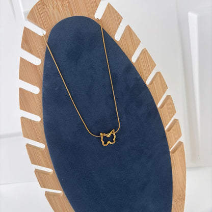 Kitty Outline Pendant Necklace
