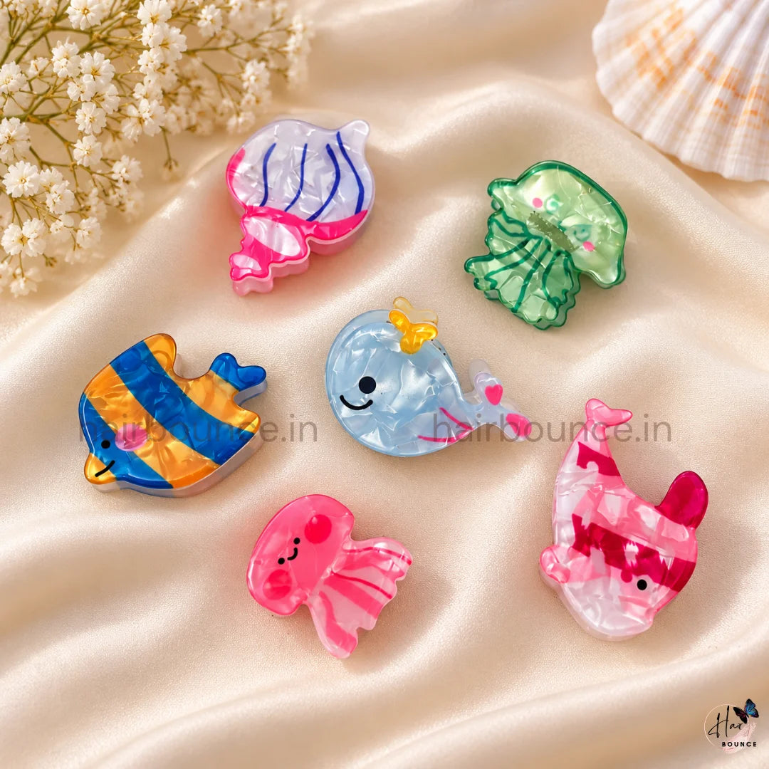 Under the Sea Mini Hair Claw Clips – Pack of 6
