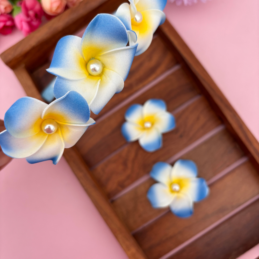 Pearl Flower with Two Alligator Clips