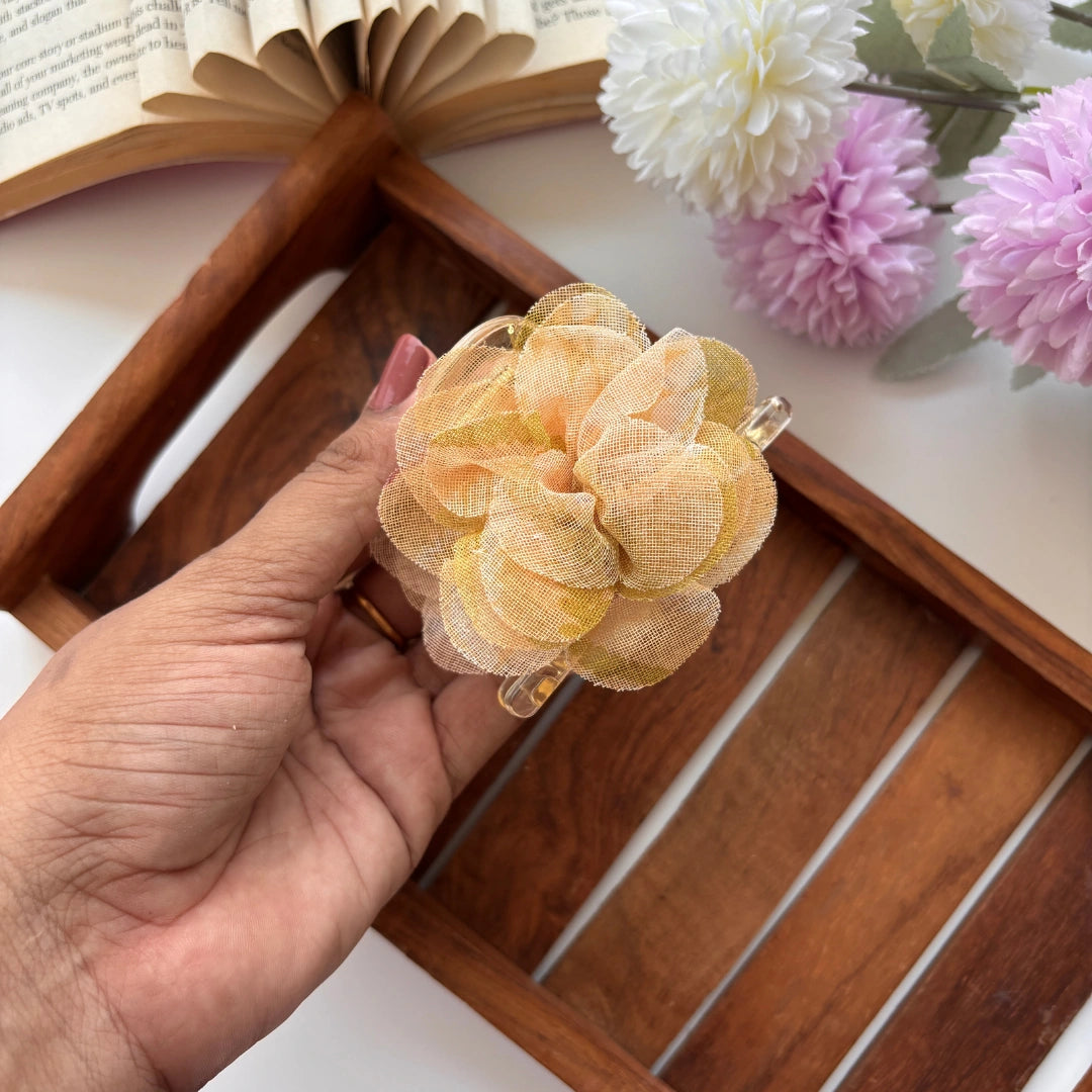 Soft Mesh Blossom Hair Claw – Large