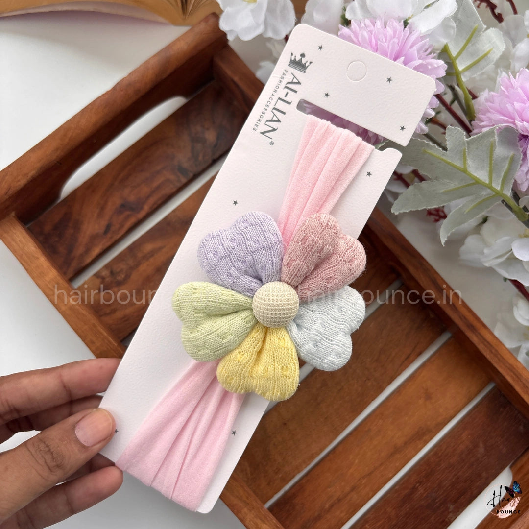 Pastel Bloom Mix Colour Newborn Baby Nylon Headband