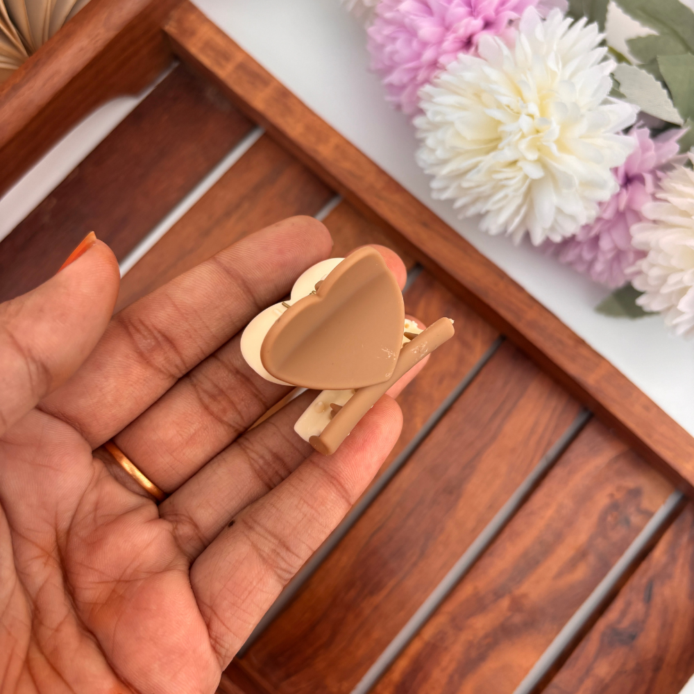 Dual Colour Heart Hair Claw - Small