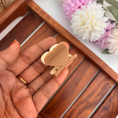 Dual Colour Heart Hair Claw - Small