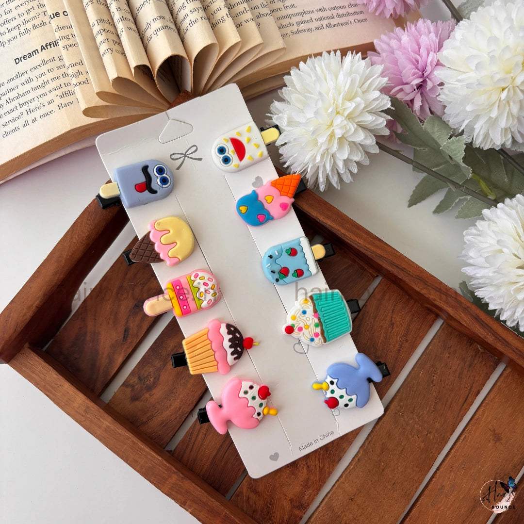 Cute Cartoon Hair Clip Set – Pack of 10