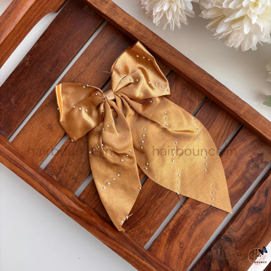 Sparkle Satin Ribbon Bow Hair Clip