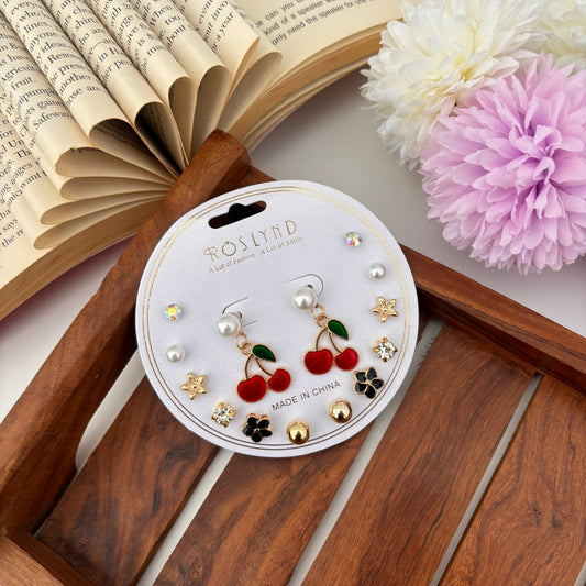Berry Bright Earrings - 7 Pairs