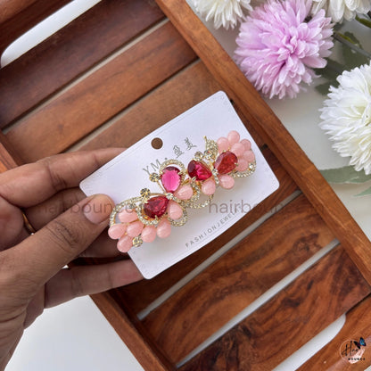 Butterfly Bloom Crystal Hair Barrette