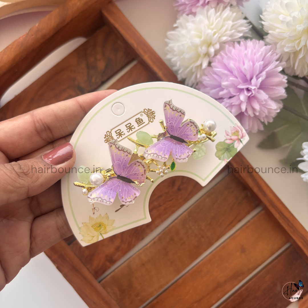 Enchanted Butterfly Pearl Center Clip