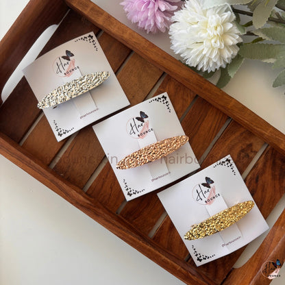 Aurora Sparkle Textured Oval Barrette – Glam Shine Collection