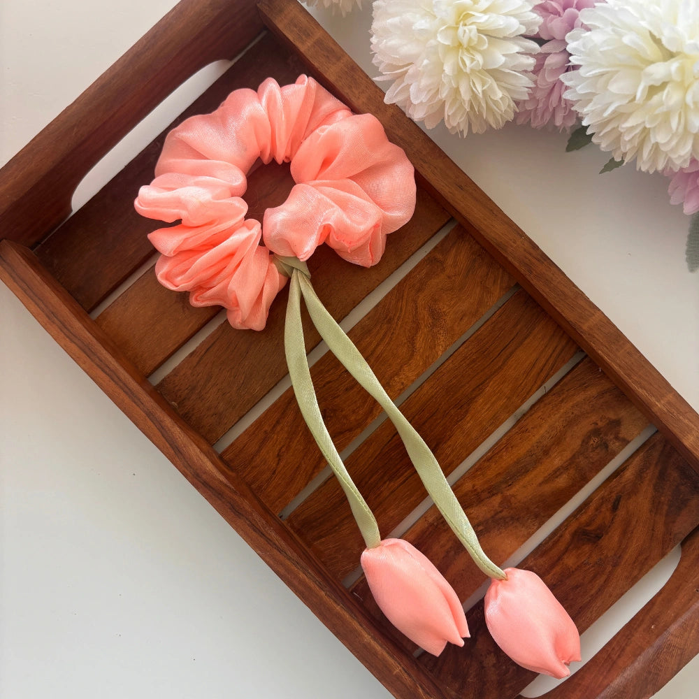 Lovely Tulip Scrunchie - Organza