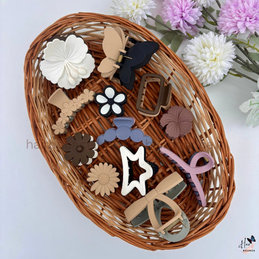 Pastel Bloom Hair Claw Hamper – Pack of 12 / Assorted Colours