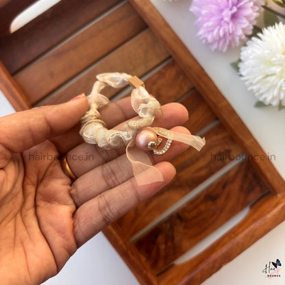 Luxe Organza Pearl Charm Hair Tie