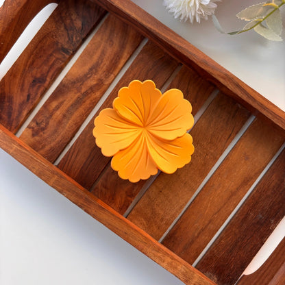 Colourful Matte Finish Hibiscus Hair Claw – Large