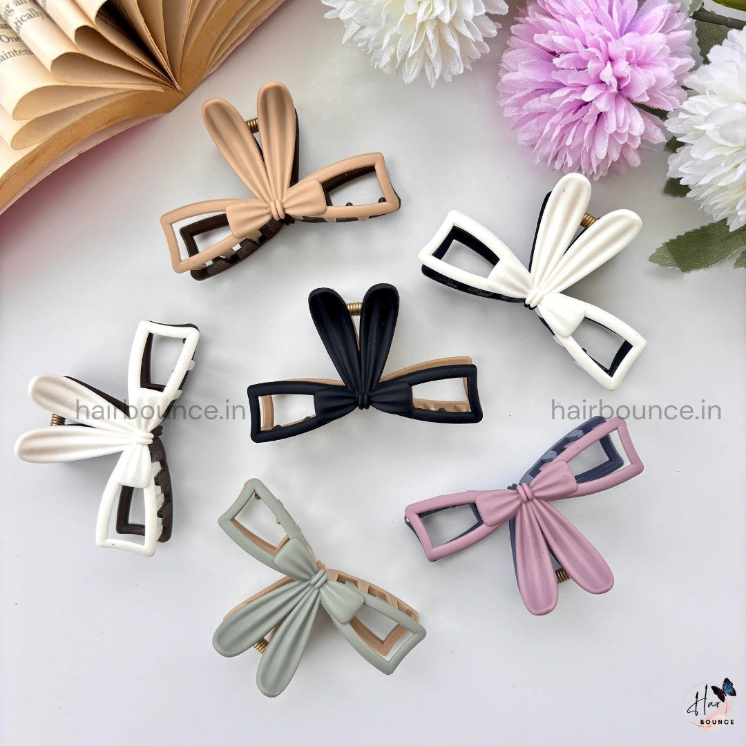 Dual-Colour Bow Knot Hair Claw – Medium