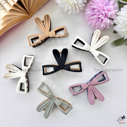 Dual-Colour Bow Knot Hair Claw – Medium