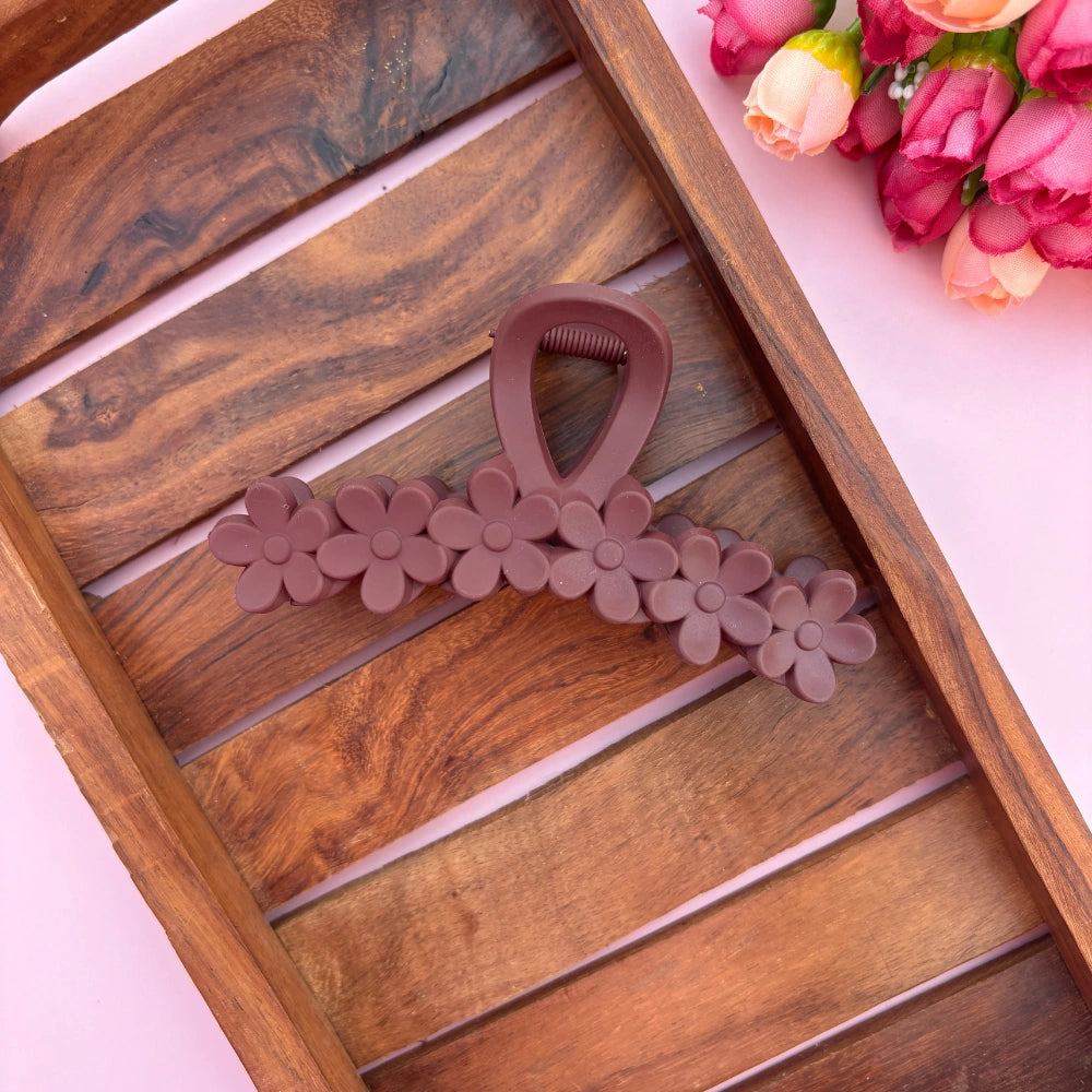 Colourful Flower Hair Claw - Large