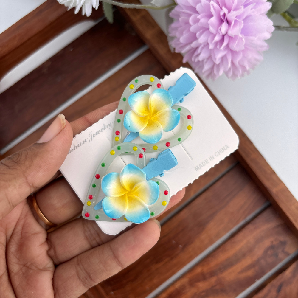 Heart Flower Alligator Clip
