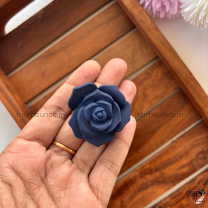 Matte Rose Flower Hair Claw - Small