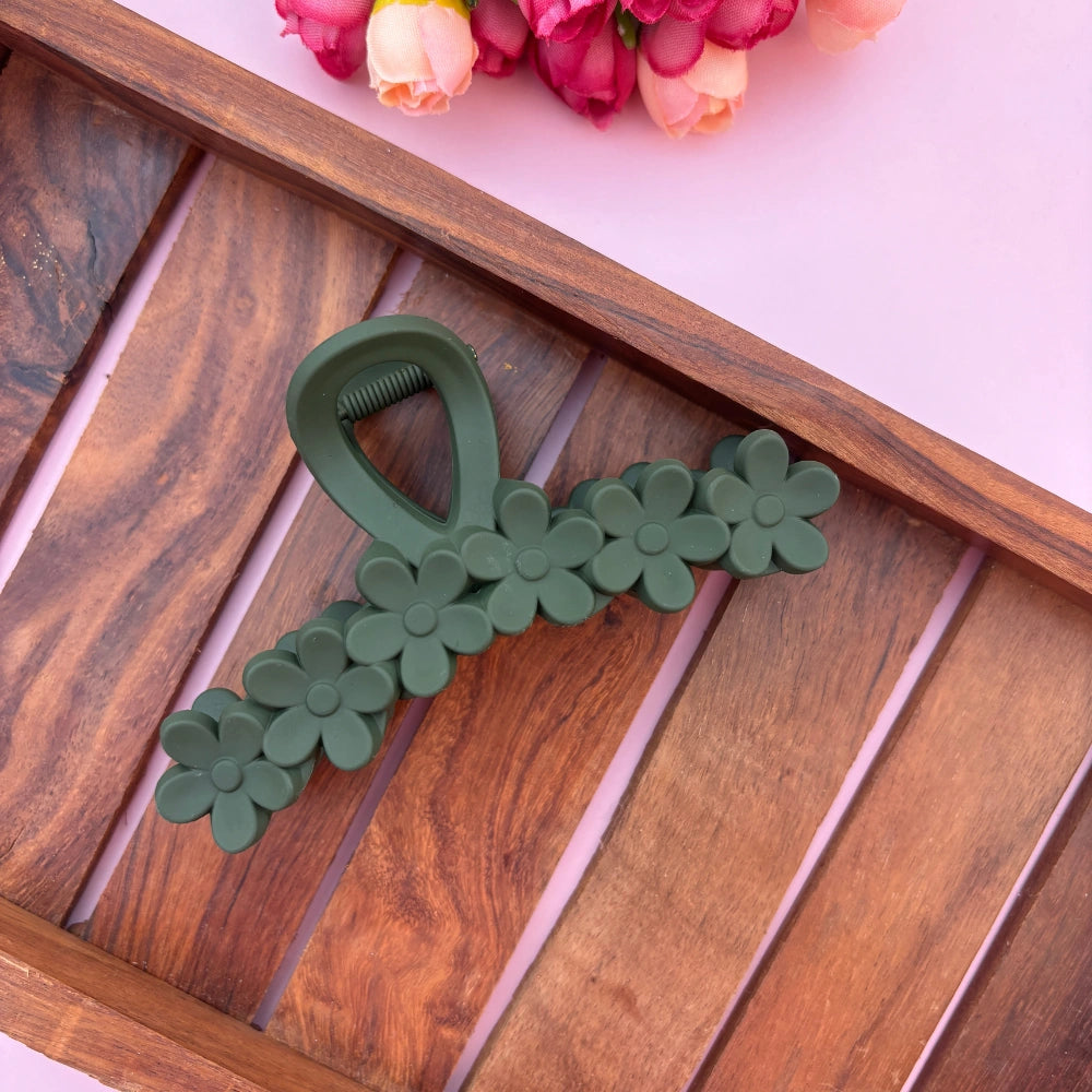 Colourful Flower Hair Claw - Large