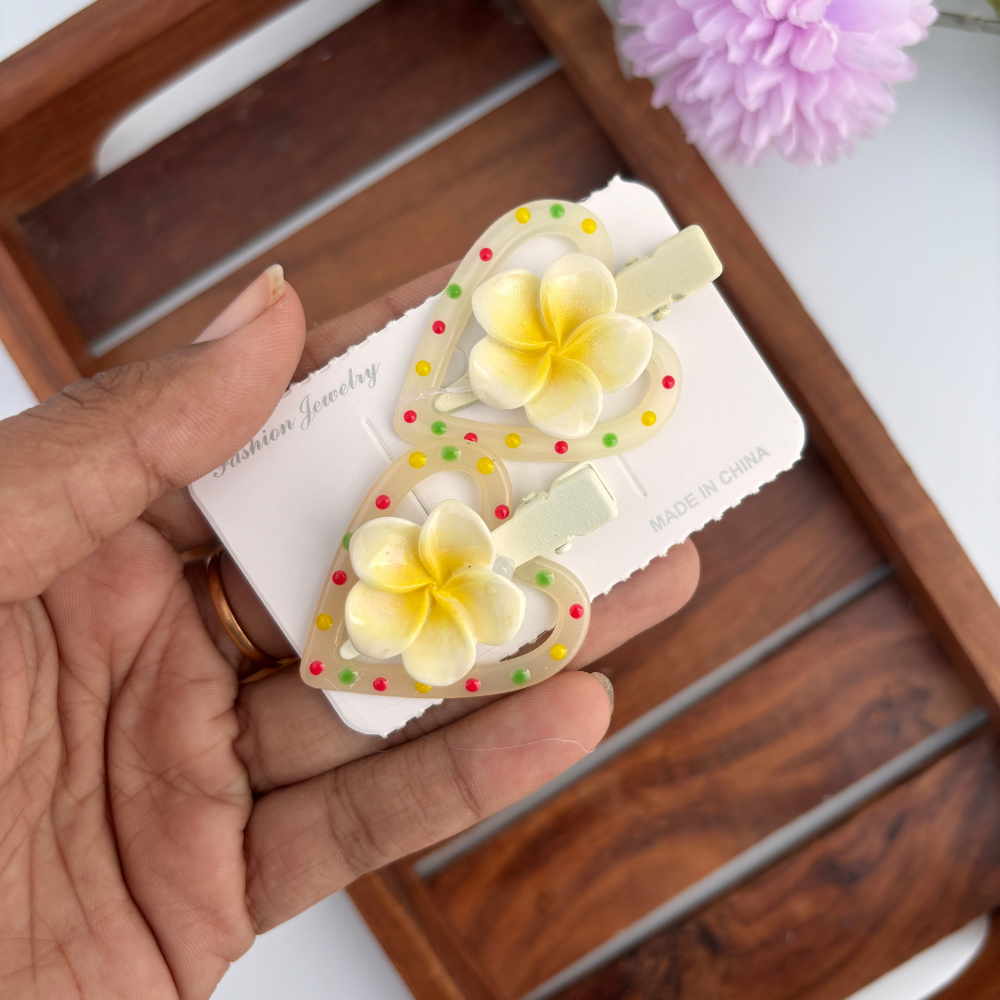 Heart Flower Alligator Clip