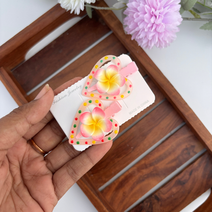 Heart Flower Alligator Clip