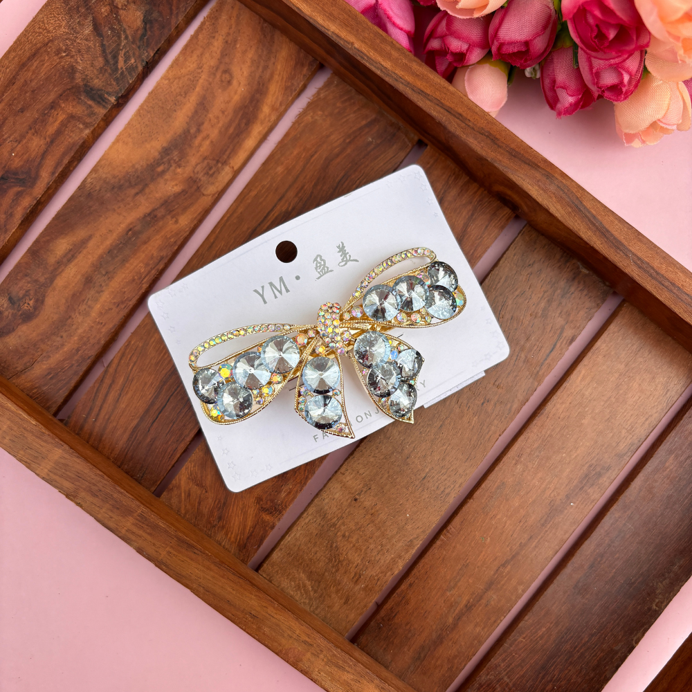 Premium Crystal Bow Center Clip