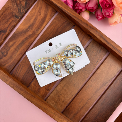 Premium Crystal Bow Center Clip
