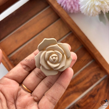 Matte Rose Flower Hair Claw - Small