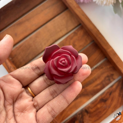 Matte Rose Flower Hair Claw - Small