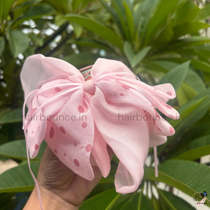 Polka Charm Bow Hair Claw – Medium