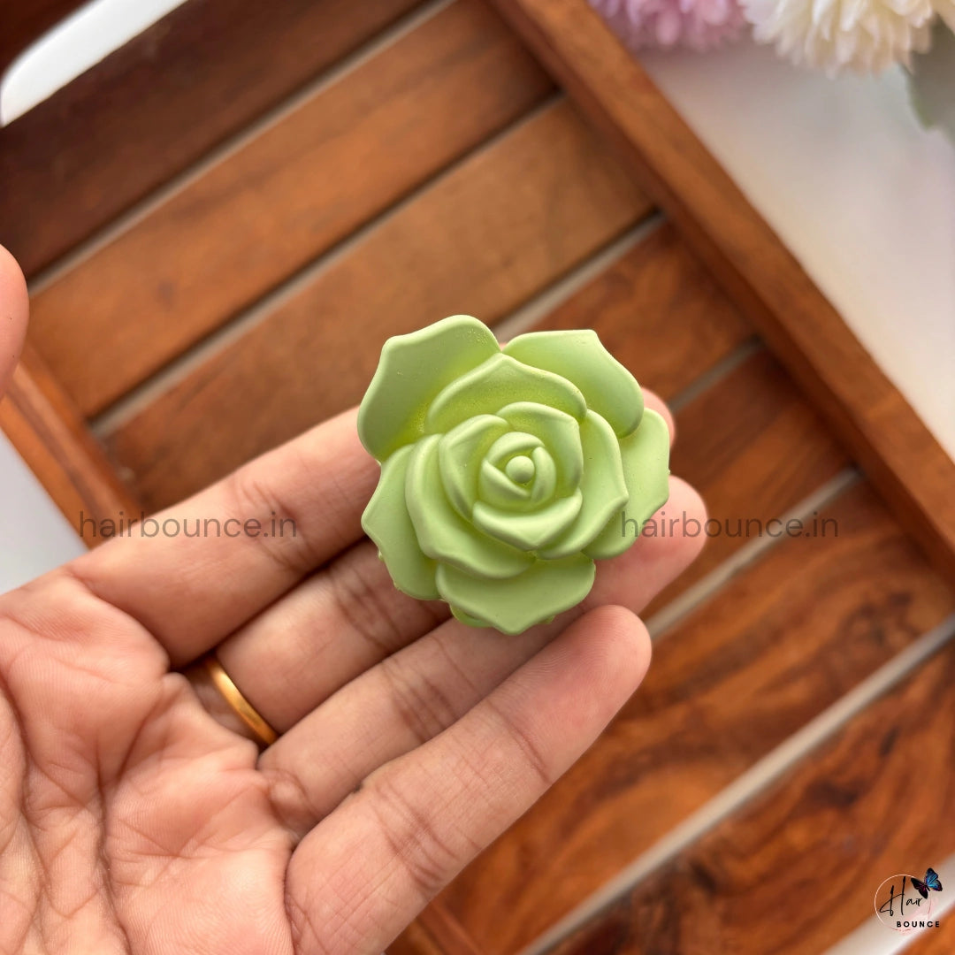 Matte Rose Flower Hair Claw - Small