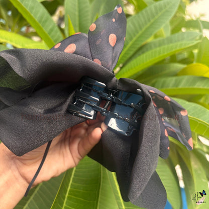 Polka Charm Bow Hair Claw – Medium
