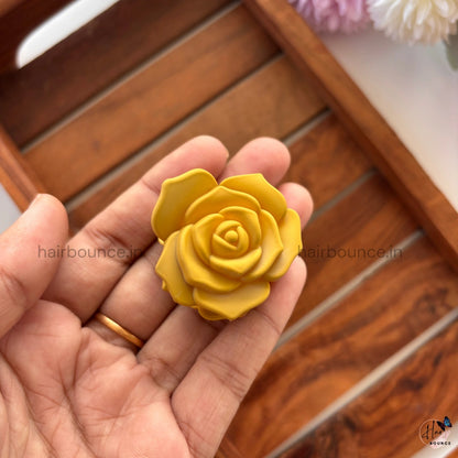 Matte Rose Flower Hair Claw - Small