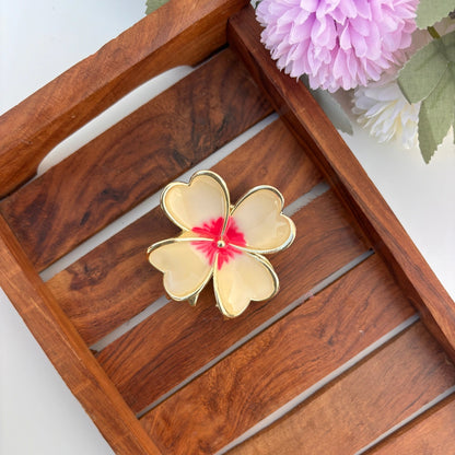 Premium Four Petal Metal Hair Claw - Large