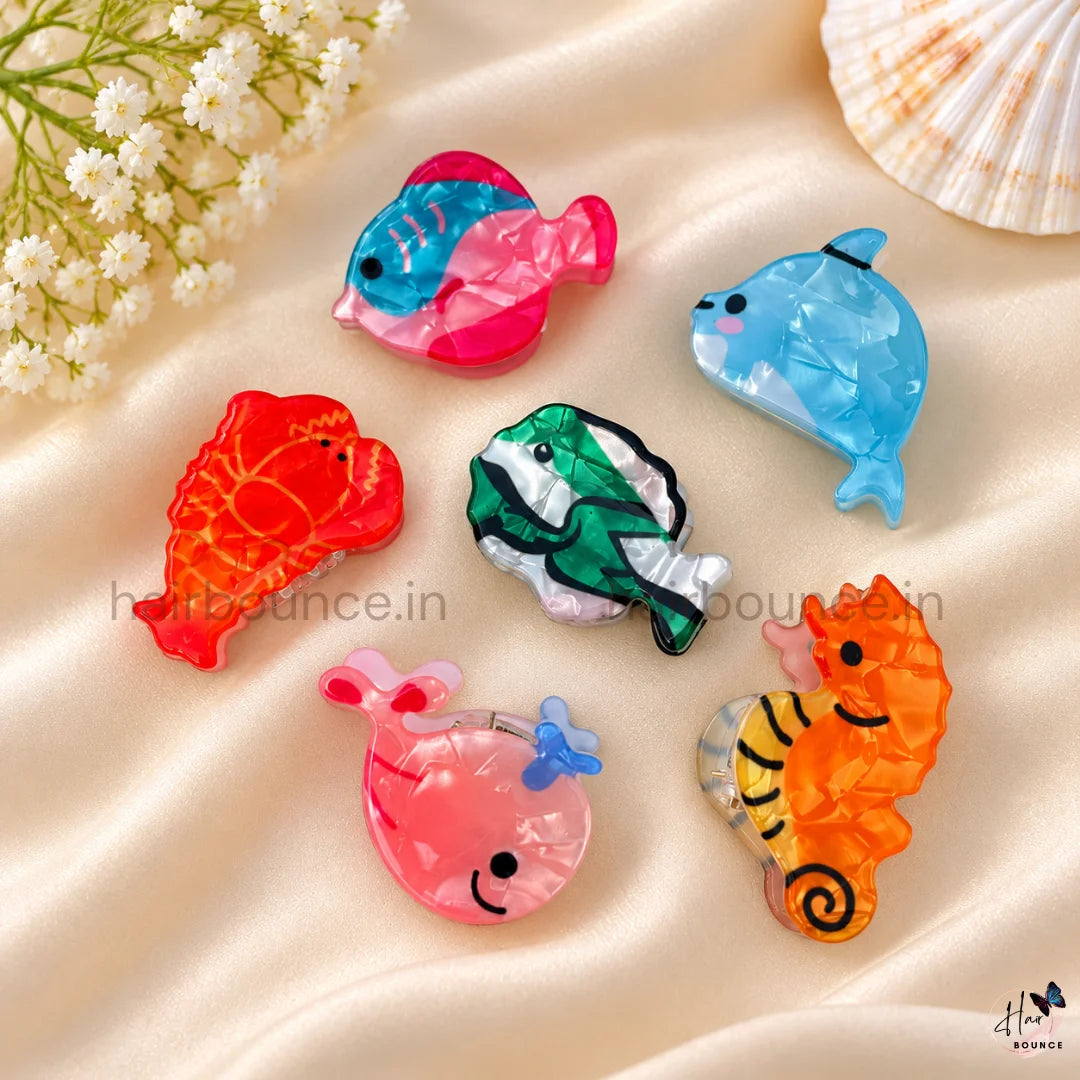 Under the Sea Mini Hair Claw Clips – Pack of 6