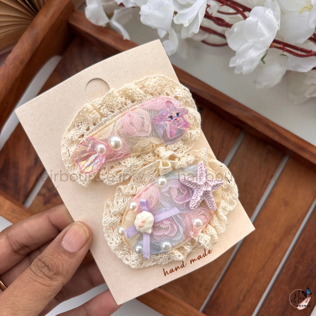 Ocean Princess Handmade Hair Clips – Pack of 2