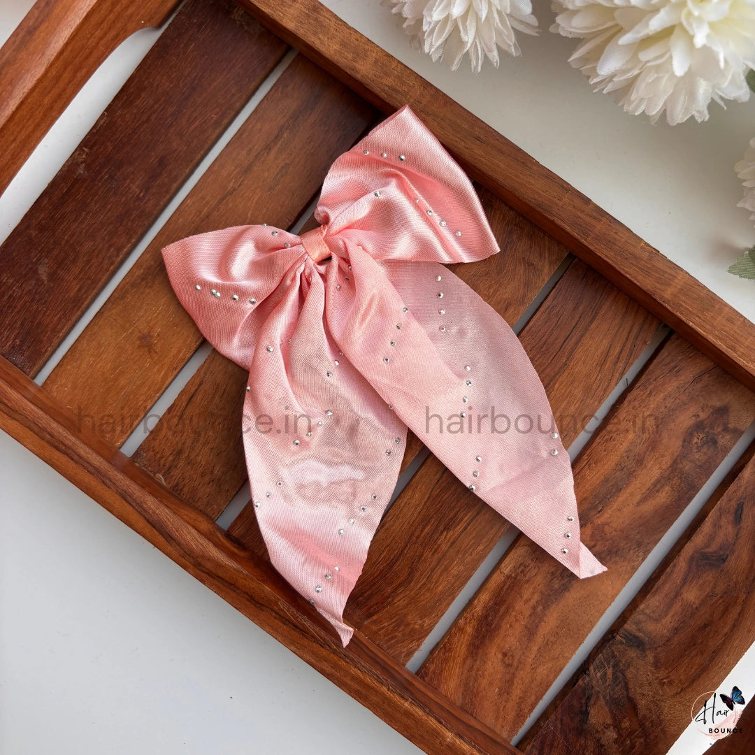 Sparkle Satin Ribbon Bow Hair Clip